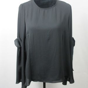 Who What Wear Black Top With Bell Sleeves Size S